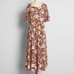 ModCloth x Princess Highway Floral Harvest Midi Dress